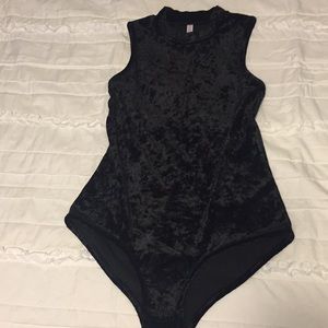 Black velvet bodysuit